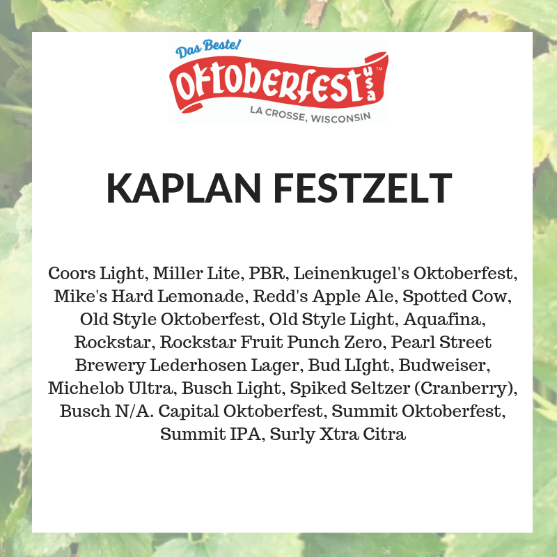 Beverage List Oktoberfest U.S.A. La Crosse, Wisconsin